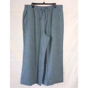 Indigo Thread High Rise Wide Leg Drawstring Pants Blue 1X Casual NEW